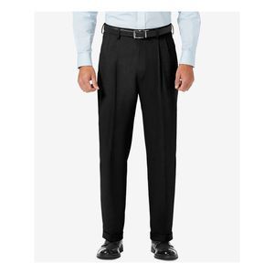J.M. HAGGER Mens Black Expandable Waist Pleated Classic Fit Pants 38 X 32